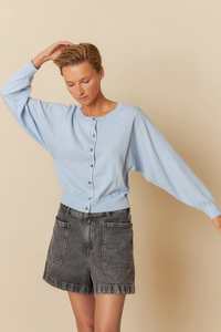 Indi Cold: Indi & Cold Batwing Sleeve Cardigan Cielo