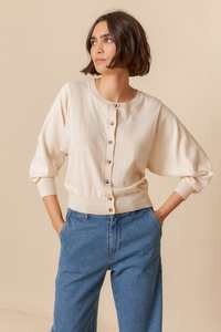 Indi & Cold Batwing Sleeve Cardigan Crudo