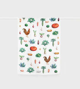 Gifts: Father Rabbit Tea Towel | Vintage Vegetables