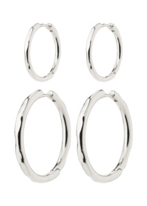 Pilgrim Jewellery: Pilgrim Eve Hoop 2-In-1 Earrings Silver Plated