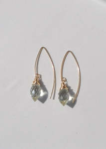 Gifts: within. Soft Green Amethyst drop earrings