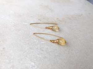 within. Citrine Morning Dew Drop Earrings