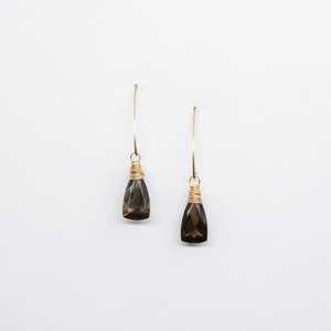 Gifts: within. Morning Dew Drop - Smokey Quartz drop earrings