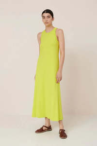 Kowtow Racer Back Dress Fluro Yellow