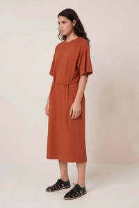 Kowtow Sale: Kowtow Raglan Tee Dress Clay Red