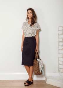 Dalston Sara Skirt Navy Sateen