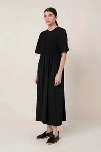 Kowtow  Gathered Dress Black