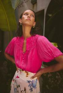 Sale Tops: Once Was Selini Braided Detail Viscose Chiffon Blouse