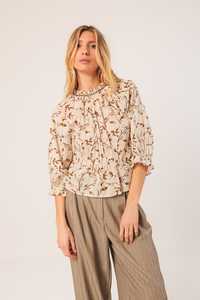 Indi & Cold Elastic Cotton Marrón Blouse