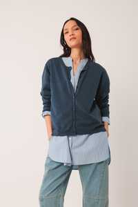 Indi & Cold Merino Wool Cardigan Indigo