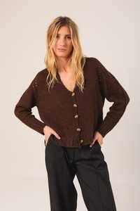Indi Cold: Indi & Cold Alpaca Wool Cardigan Chocolate