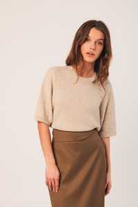 Indi Cold: Indi & Cold Short Sleeve Cable Knit Sweater