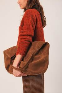 Indi & Cold Split Leather Tote Bag Tabaco
