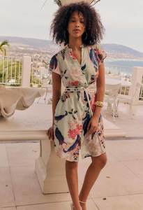 Once Was Nisreen Silk Cotton Dress Oasis Flora