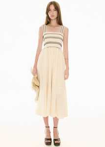 Pol Clothing Nova Smocked Dress Ivory