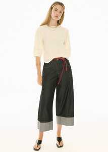 Pol Clothing Harlyn Topstitch Tee Ivory