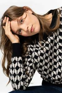 Dinadi Merino Dhaka Sweater Black