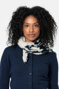 Dinadi Merino Shibori Scarf Space Blue
