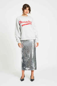 Pom: Pom Amsterdam Sequins Silver Skirt