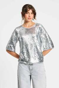Pom Amsterdam Sequins Silver Top