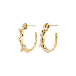 Pilgrim Hadley Recycled White Earrings Gold Plated
