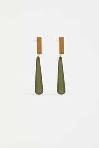 Earrings: Elk Arens Drop Earring Dark Olive