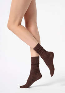 Socks: Oroblu Diamonds Rib Socks Bronze