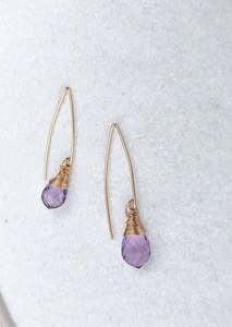 Gifts: within. Purple Amethyst Morning Dew Drop Earrings