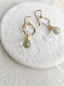 Within Jewellery: within. Green Amethyst Hammered Orb Earrings