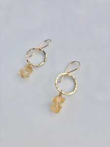 Within Jewellery: within. Hammered Orb Raw Citrine Earrings