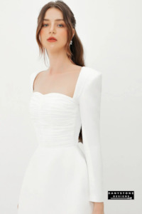 Party Wear: Timeless Long Sleeve U-Neck A-Line Dress