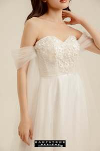 A Line Wedding Dresses: Romantic Ethereal Lace Off Shoulder Bridal Gown