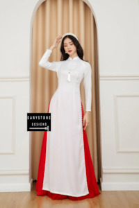Elegant White Silk Wedding Ao Dai