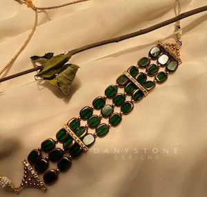 Handmade Jewelry: Bottle Green Statement Choker