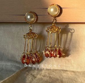 Handmade Tassel Jhumka Earrings with Pearl Stud