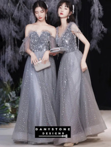 Fairy A-Line Grey Chiffon Bridesmaid Dress for Weddings and Events