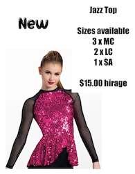 Costume Hire: Ultra Sparkle Peplum Top - Lipstick