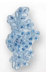 Embroidered Sequins Appliqué - Powder Blue