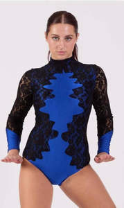 Competition: Powerful Leotard - Royal Blue / Black - Size SA