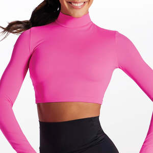 Winter Warmers: Mock Neck Long Sleeve Crop Top