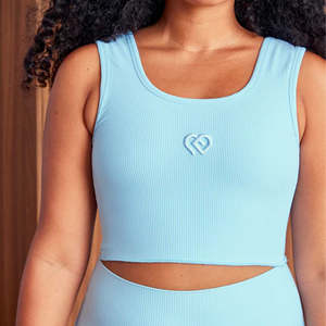 Ribbed Crop Cool Blue