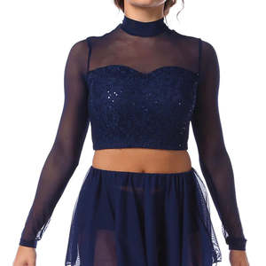 In Stock Costumes 1: Sequin Long Sleeve Mesh Crop