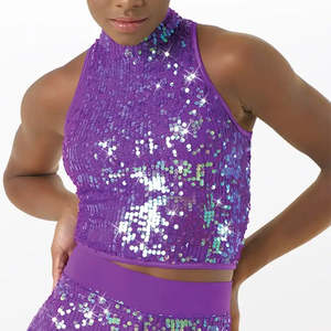 Iridescent Mock Neck Crop