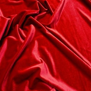 Red Pepperino Plush Pile Stretch Velvet 0.6m Remnant