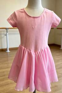 Girls Cotton Spandex leotard dress with chiffon skirt