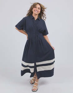 Elm Scarlet Midi Dress 8168020 - Navy Stripe