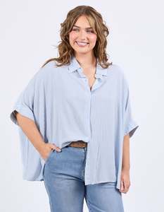 Elm Luna Shirt 8129072 - Dusk Blue/Mashmallow Stripe