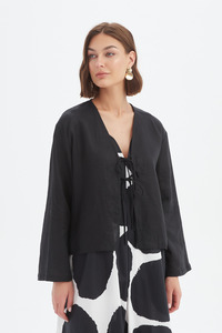 Tirelli: Tirelli Tie Front Top 25a3715 - Black