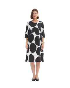 Tirelli Curve Seam Poplin Dress 24D3522 - Black/White Spot