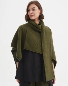 Tirelli Asymmetric Wrap Knit 25K3590 - Khaki